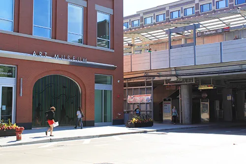 master bedroom in model unit at 828 West Fullerton Apartments