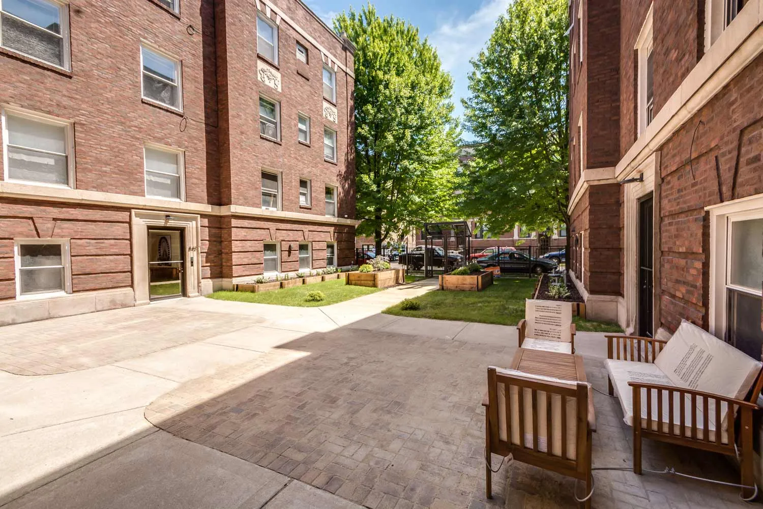 model living room and litchen at 836 East 53rd Apartments