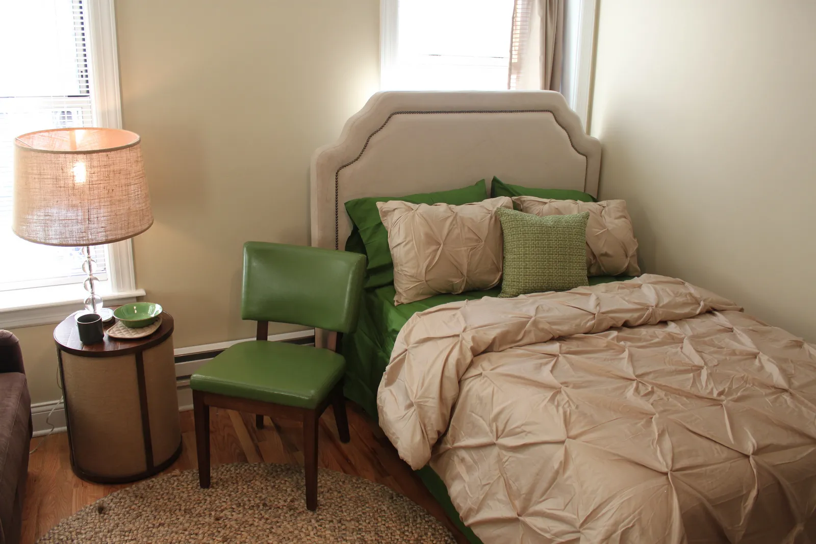 master bedroom model at 1632 W. Belmont Apartments in Lakeview Chicago