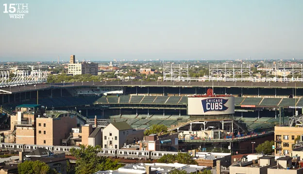 living area and kitchen at Halsted Flats Apartments in Chicago