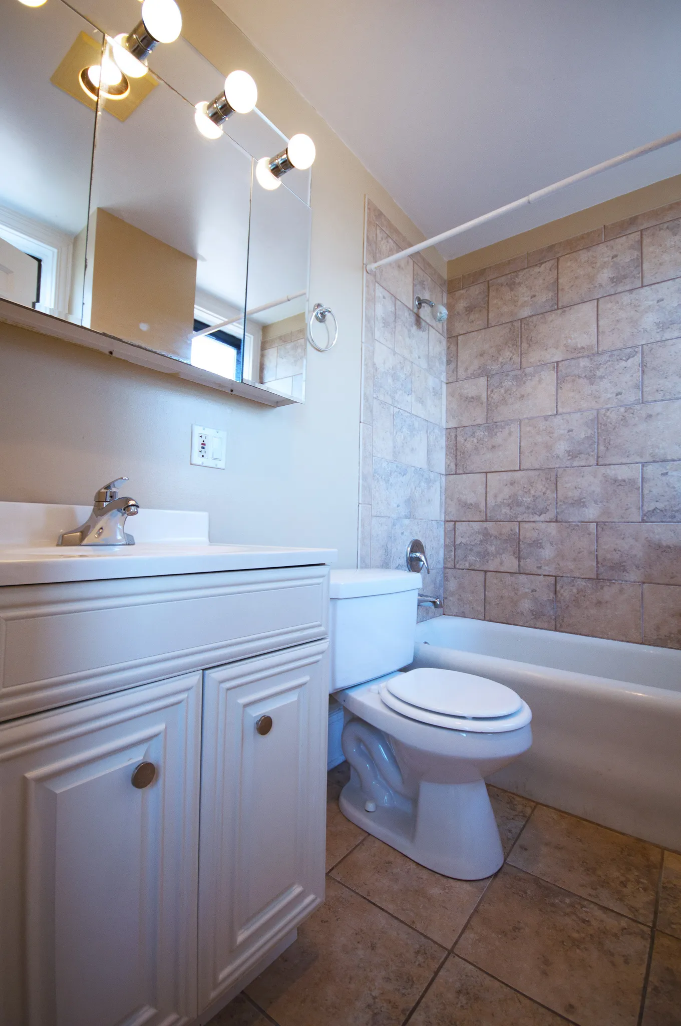 kitchen with white cabinets at 860 Hinman Apartments in Evanston Illinois