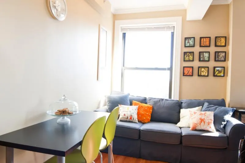 kitchen with white cabinets at 860 Hinman Apartments in Evanston Illinois