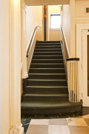 kitchen with white cabinets at 860 Hinman Apartments in Evanston Illinois