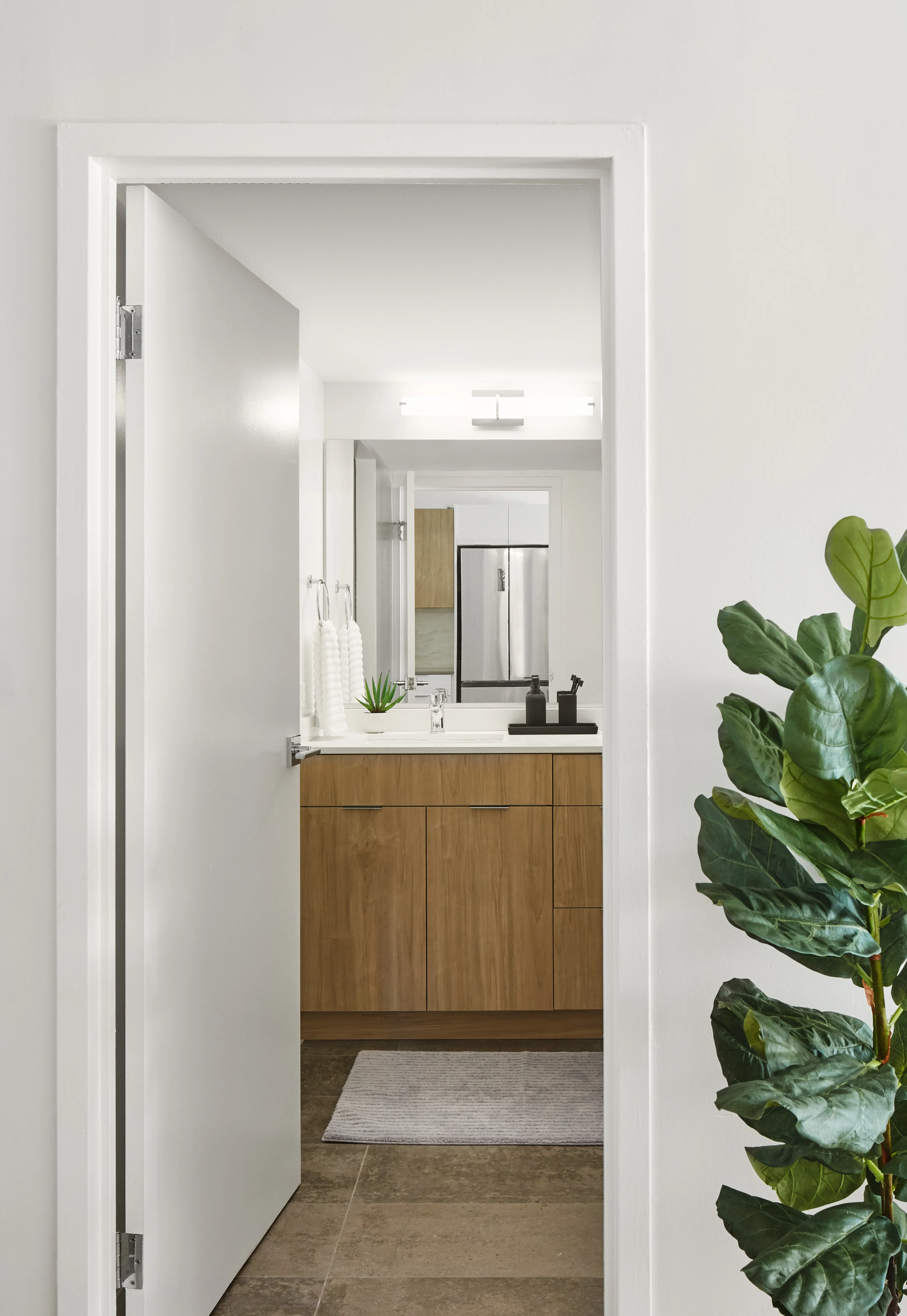 living room of River City Apartments one bedroom apartment