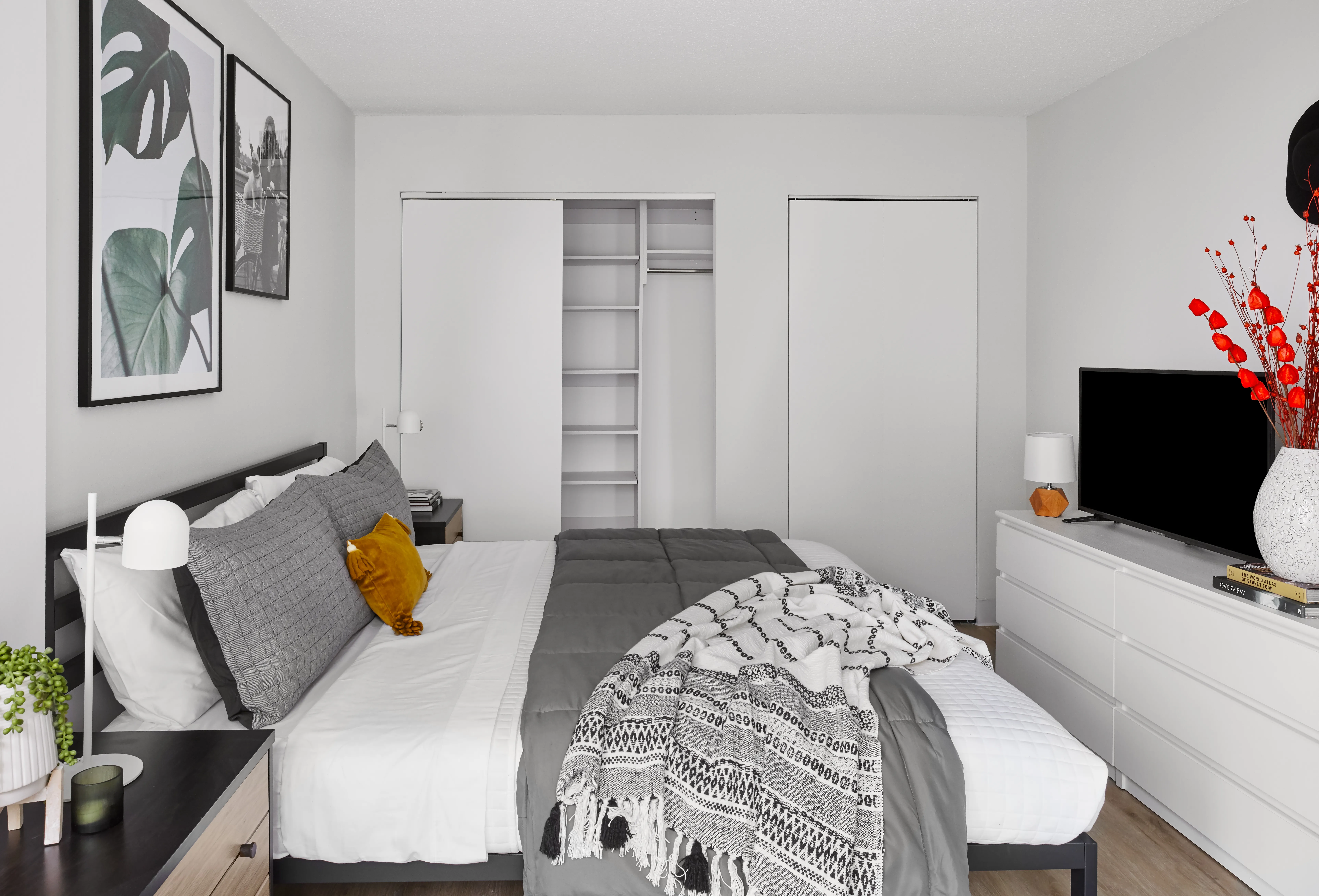 living room of River City Apartments one bedroom apartment