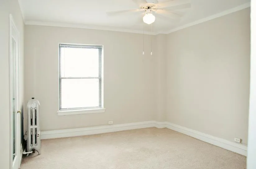 facade of the original historic The Mayfair Apartments in Hyde Park Chicago