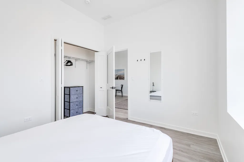 bedroom at Addams Co-living Apartments in University Village, Chicago
