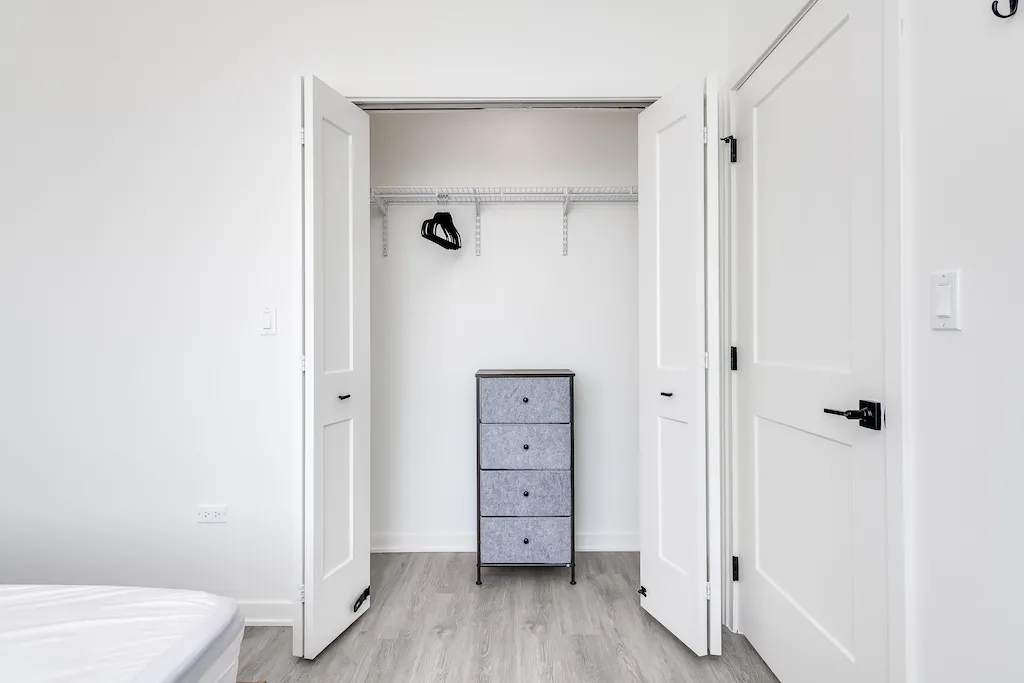closet at Addams Co-living Apartments in University Village, Chicago
