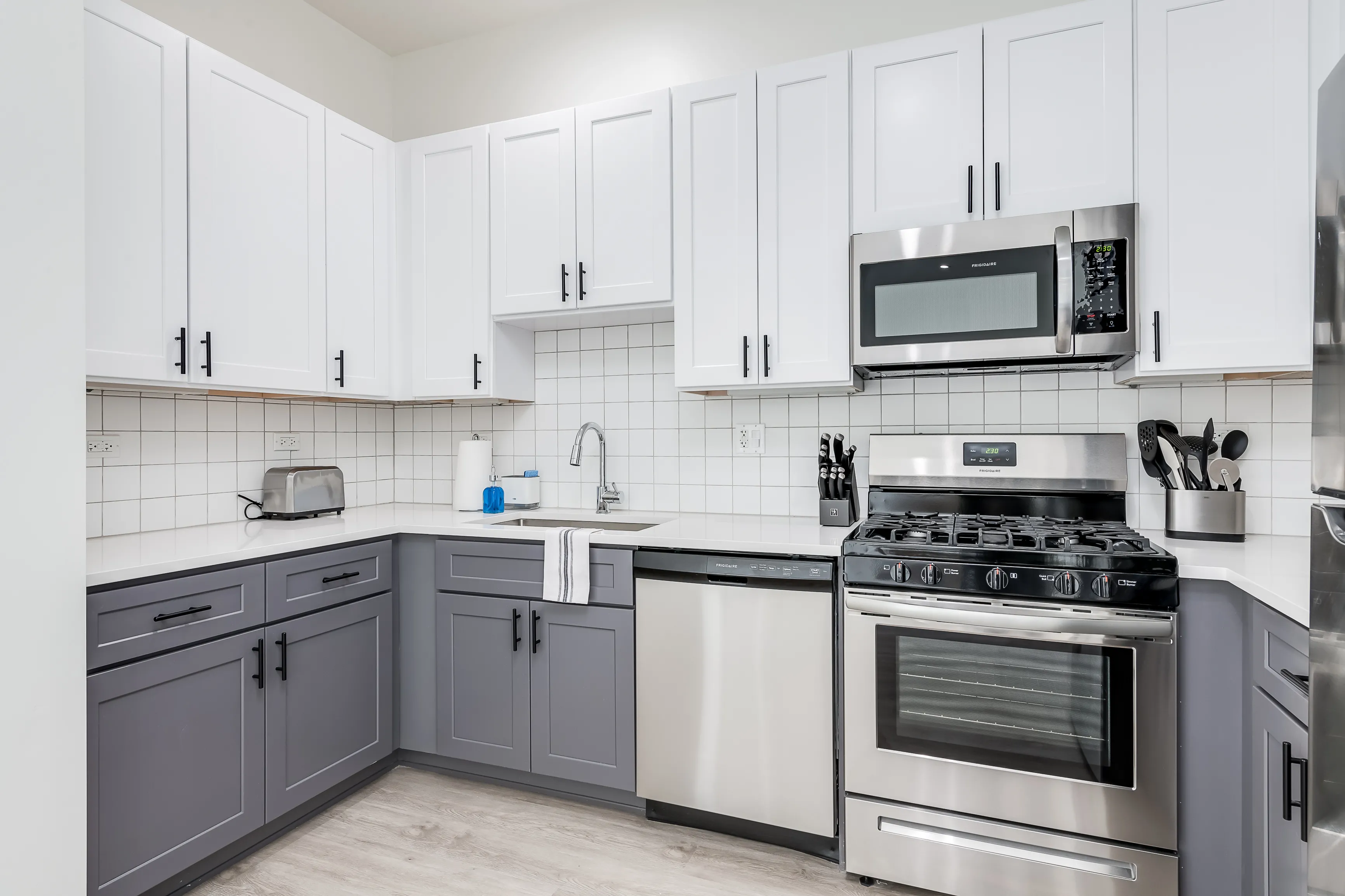 kitchen at Addams Co-living Apartments in University Village, Chicago