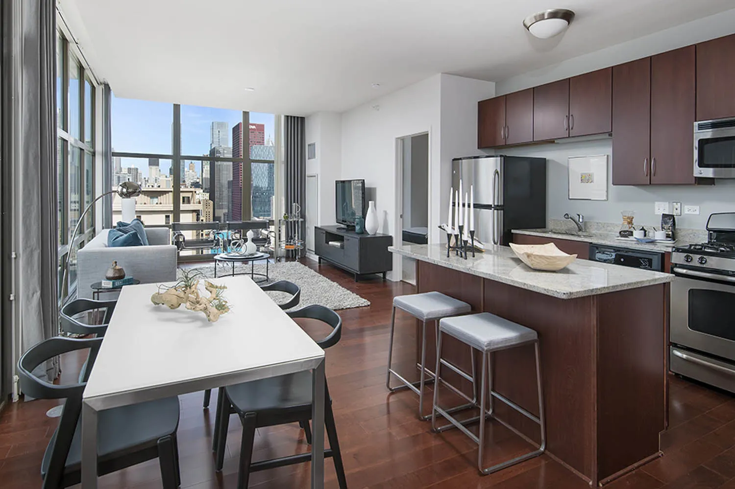 Open Living Spaces at Astoria Tower Chicago Apartments in the South Loop