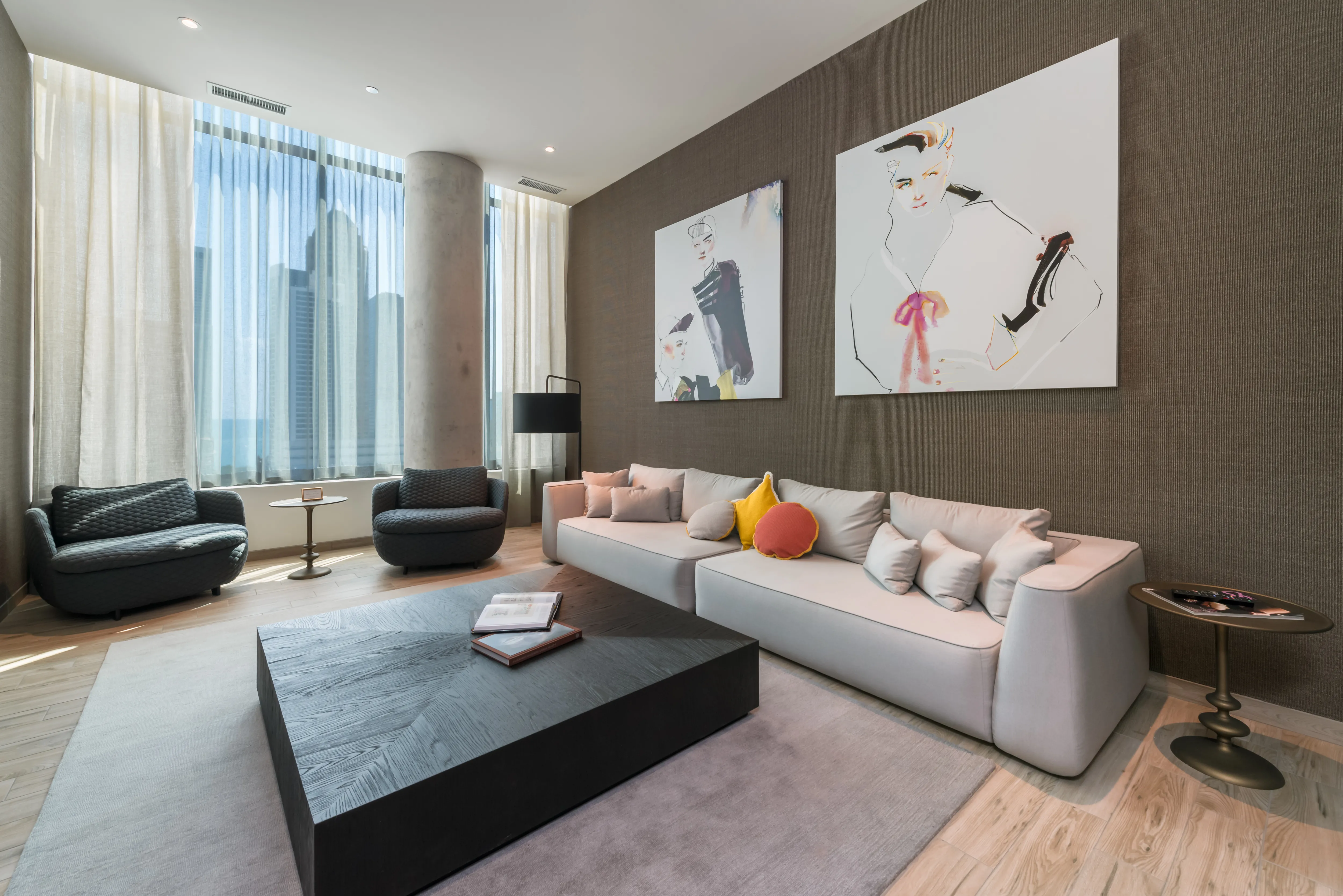 luxury kitchen and island at Aurélien Apartments in Gold Coast Chicago