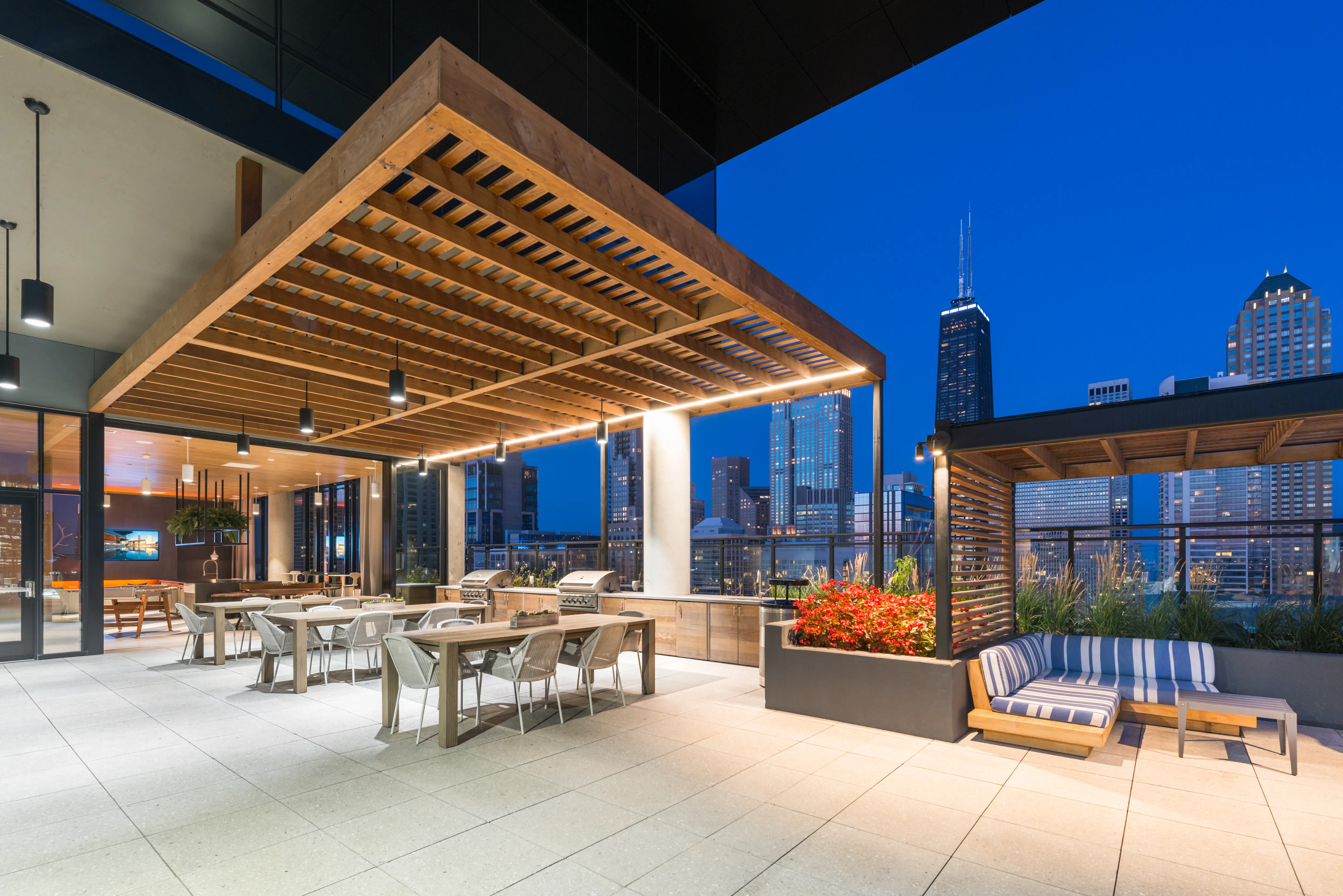 luxury kitchen and island at Aurélien Apartments in Gold Coast Chicago