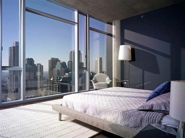 skyline Chicago view from 600 North Fairbanks Apartments