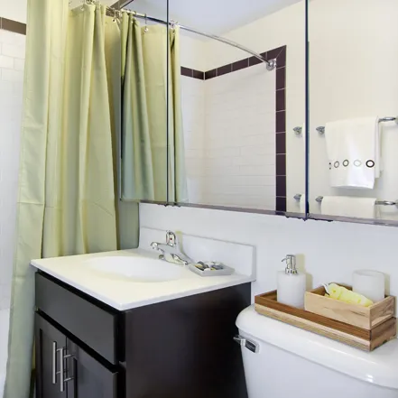 furnished living room at Reside on Barry Apartments