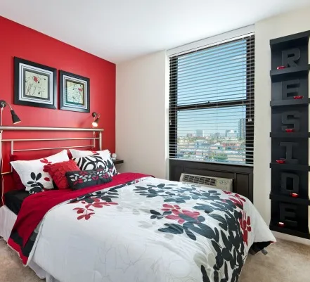 furnished living room at Reside on Barry Apartments