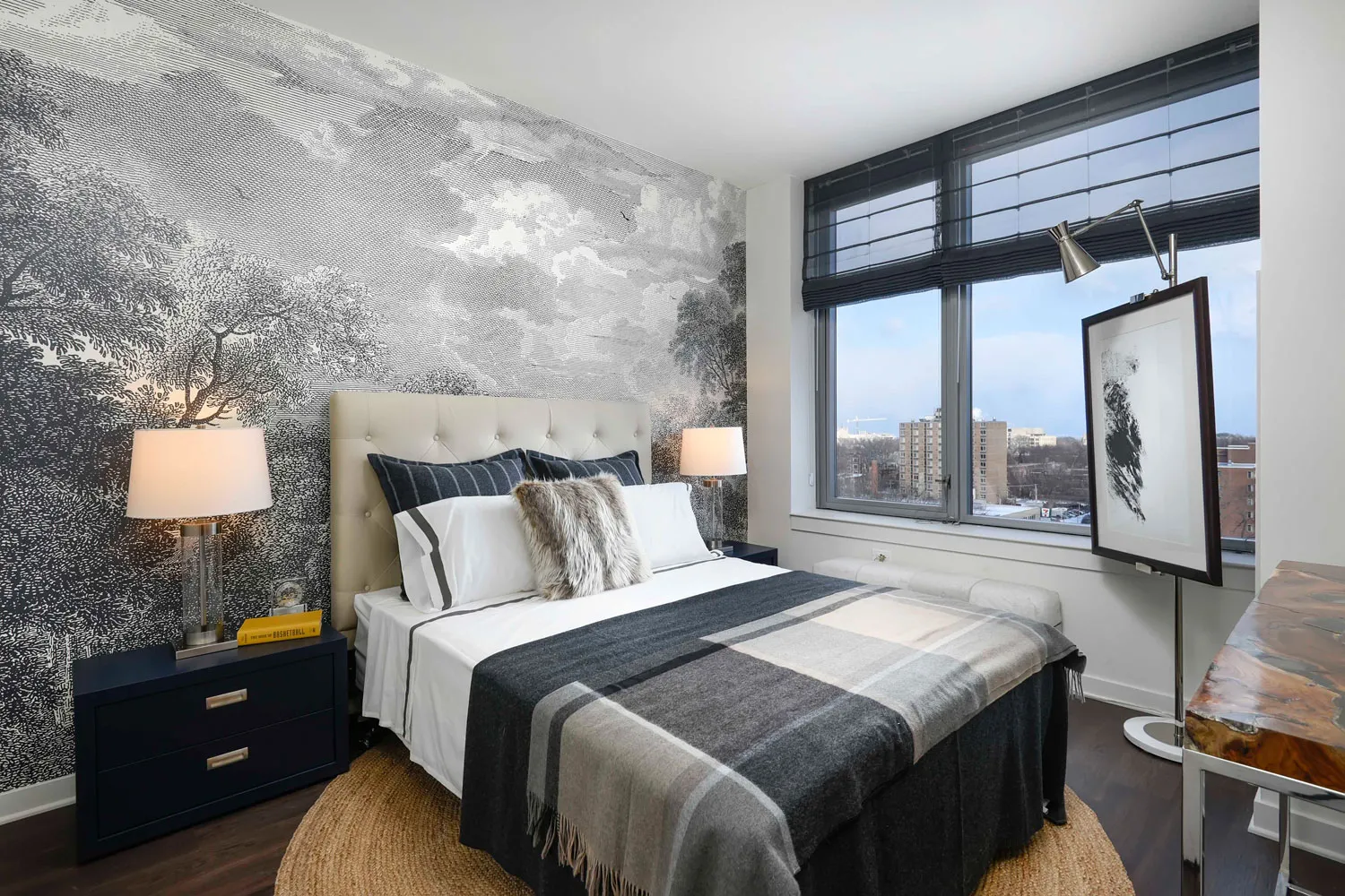 a type model kitchen at E2 Apartments in Evanston IL