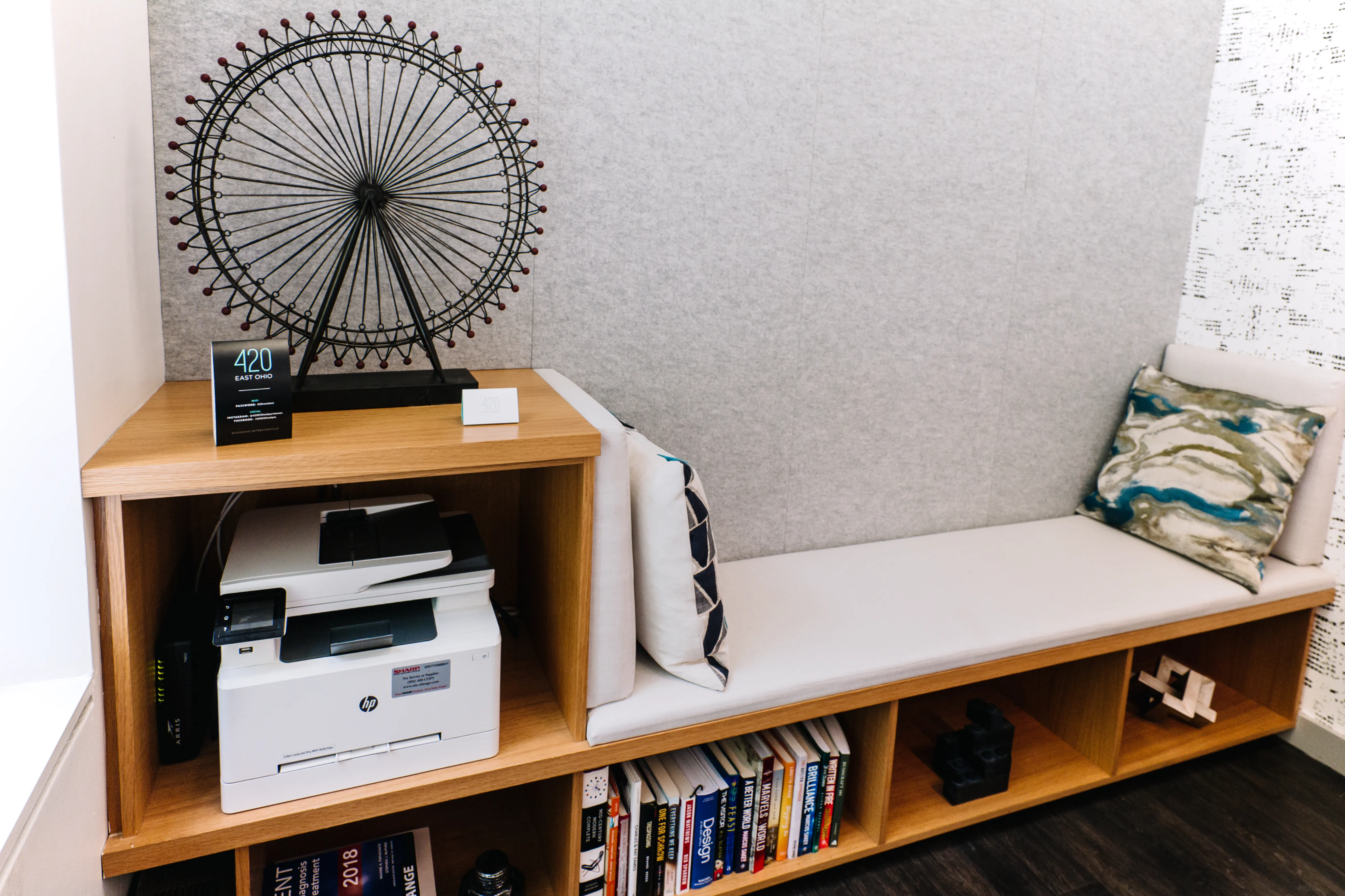 24 HR Business center at 420 E Ohio Apartments in Streeterville Chicago