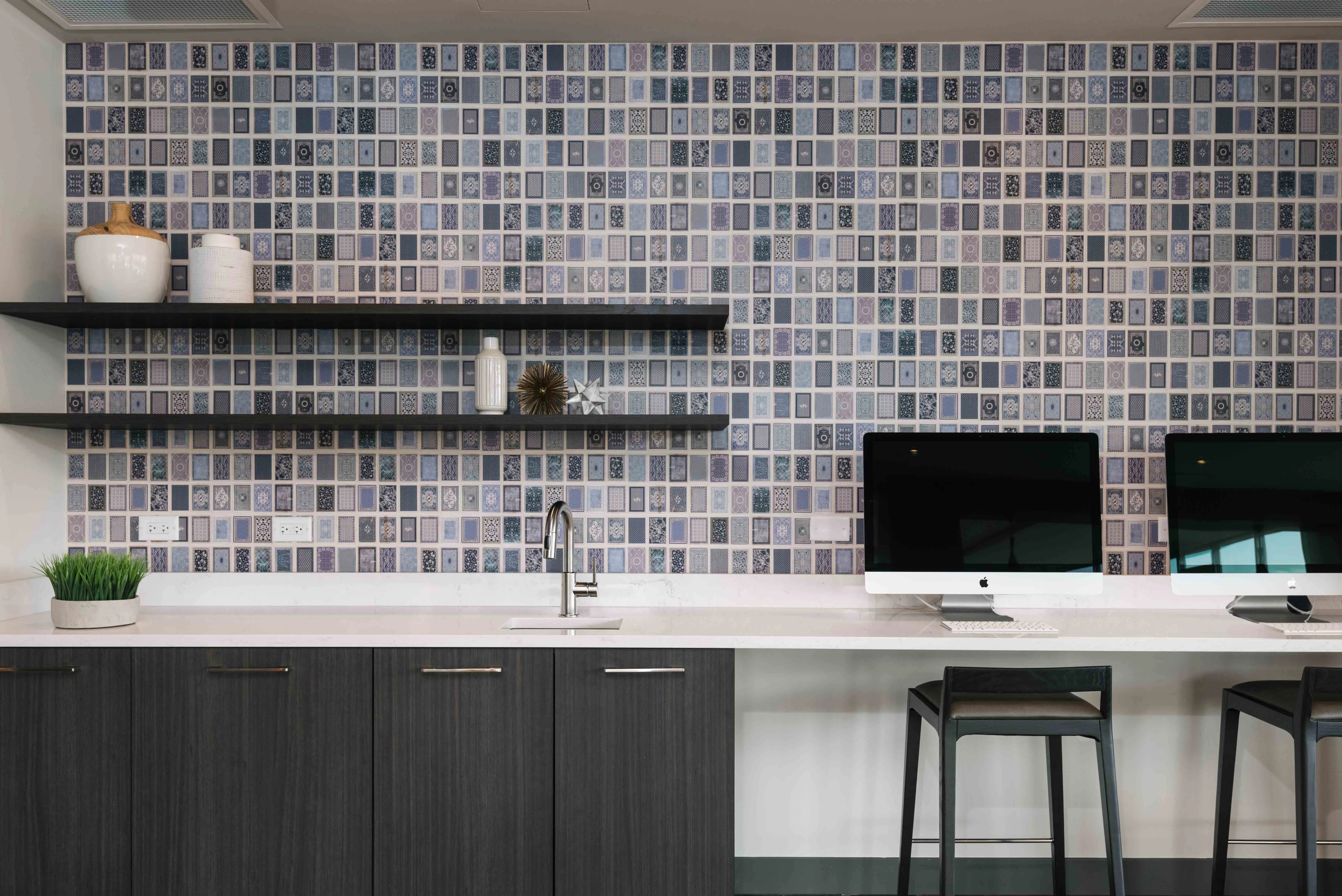 1 bedroom model kitchen and living area at Centrum Bucktown Apartments 