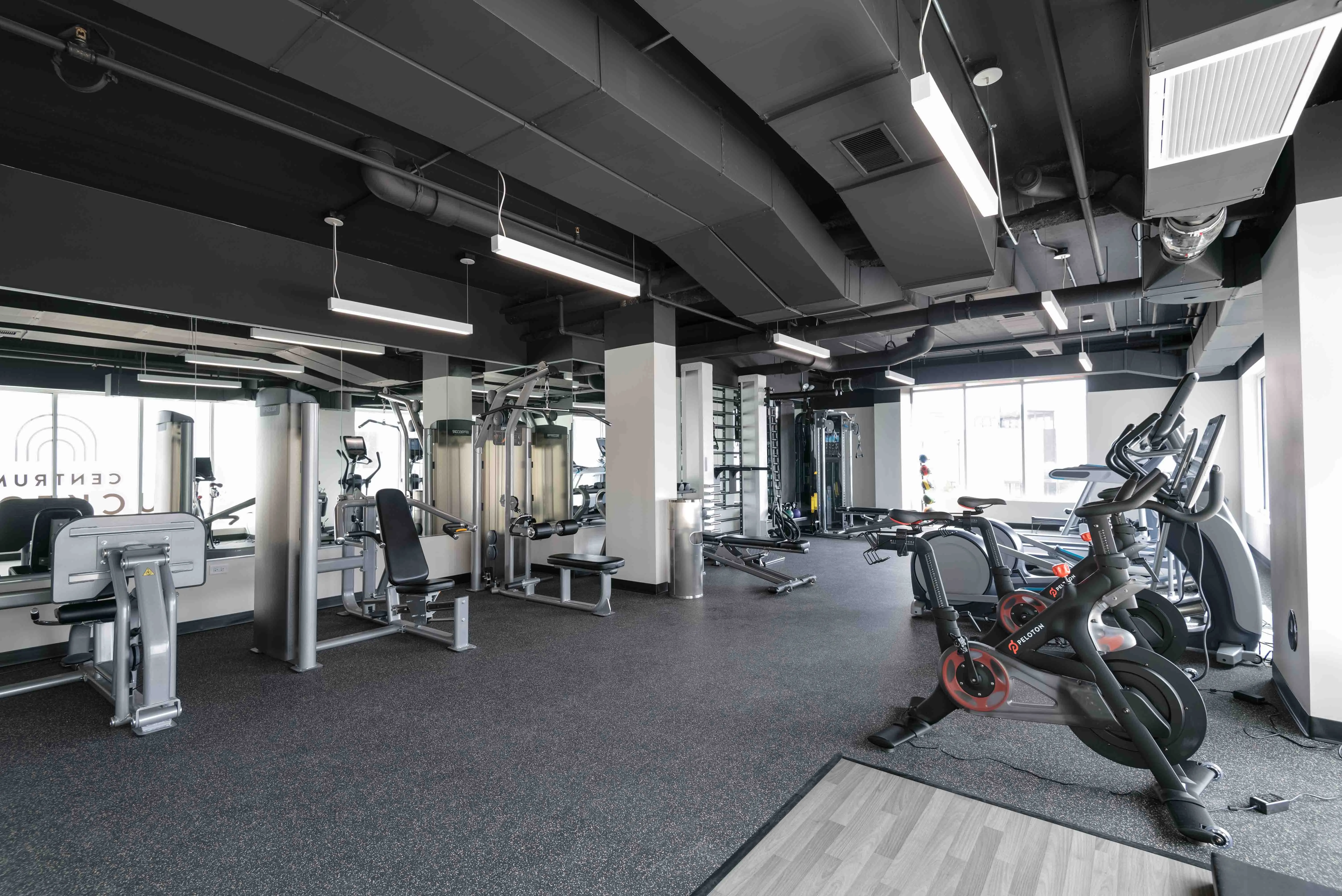 1 bedroom model kitchen and living area at Centrum Bucktown Apartments 