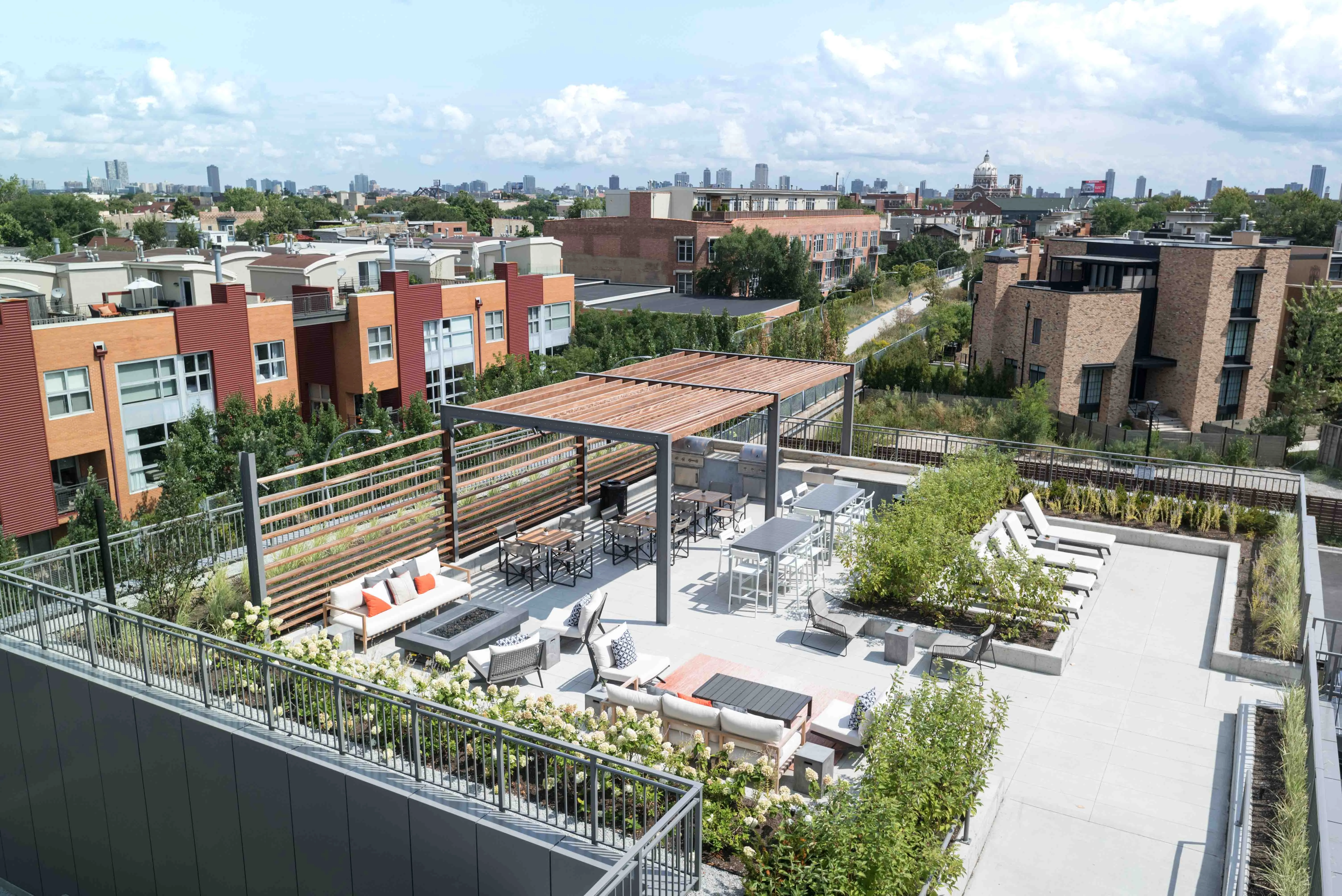 1 bedroom model kitchen and living area at Centrum Bucktown Apartments 