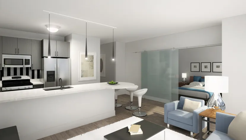 sky lounge at 73 East Lake Apartments in the Chicago Loop