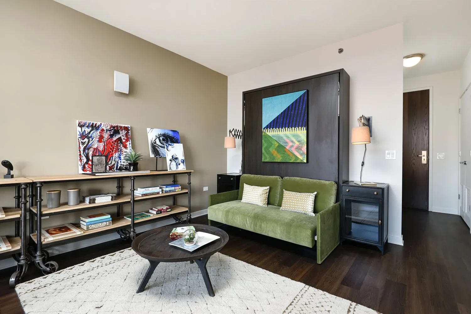 a type model kitchen at E2 Apartments in Evanston IL