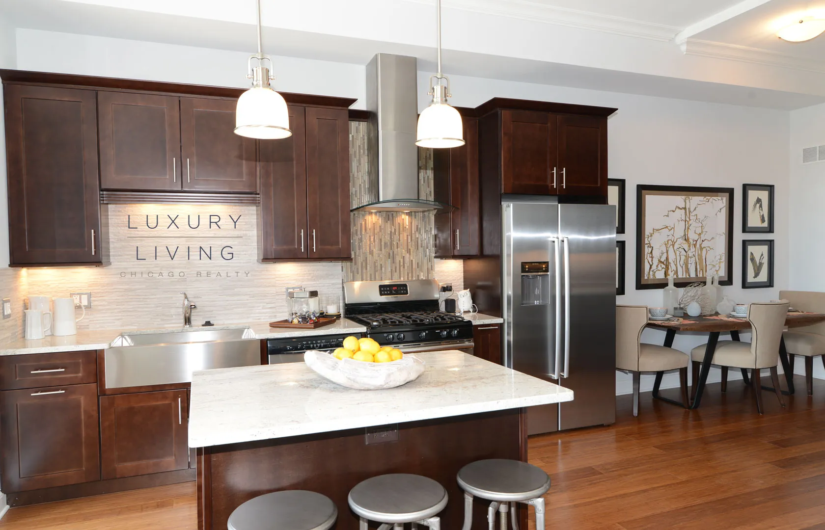 model kitchen at The Aberdeen West Loop Apartments