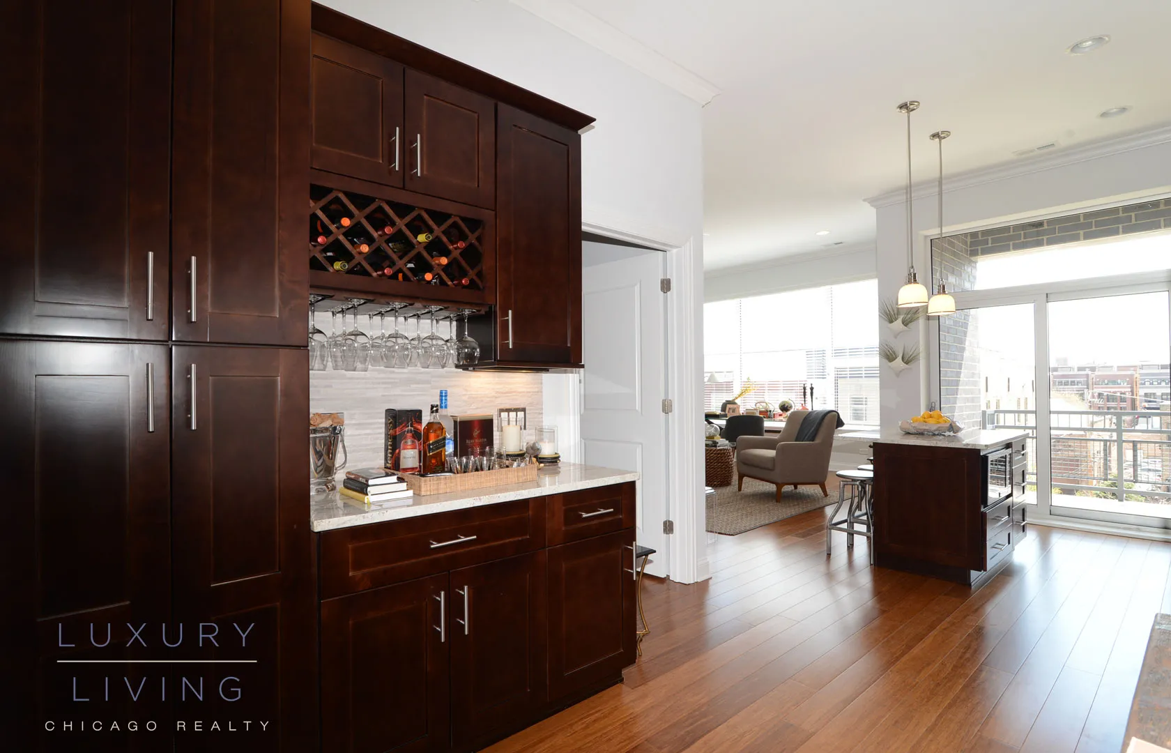 model kitchen at The Aberdeen West Loop Apartments