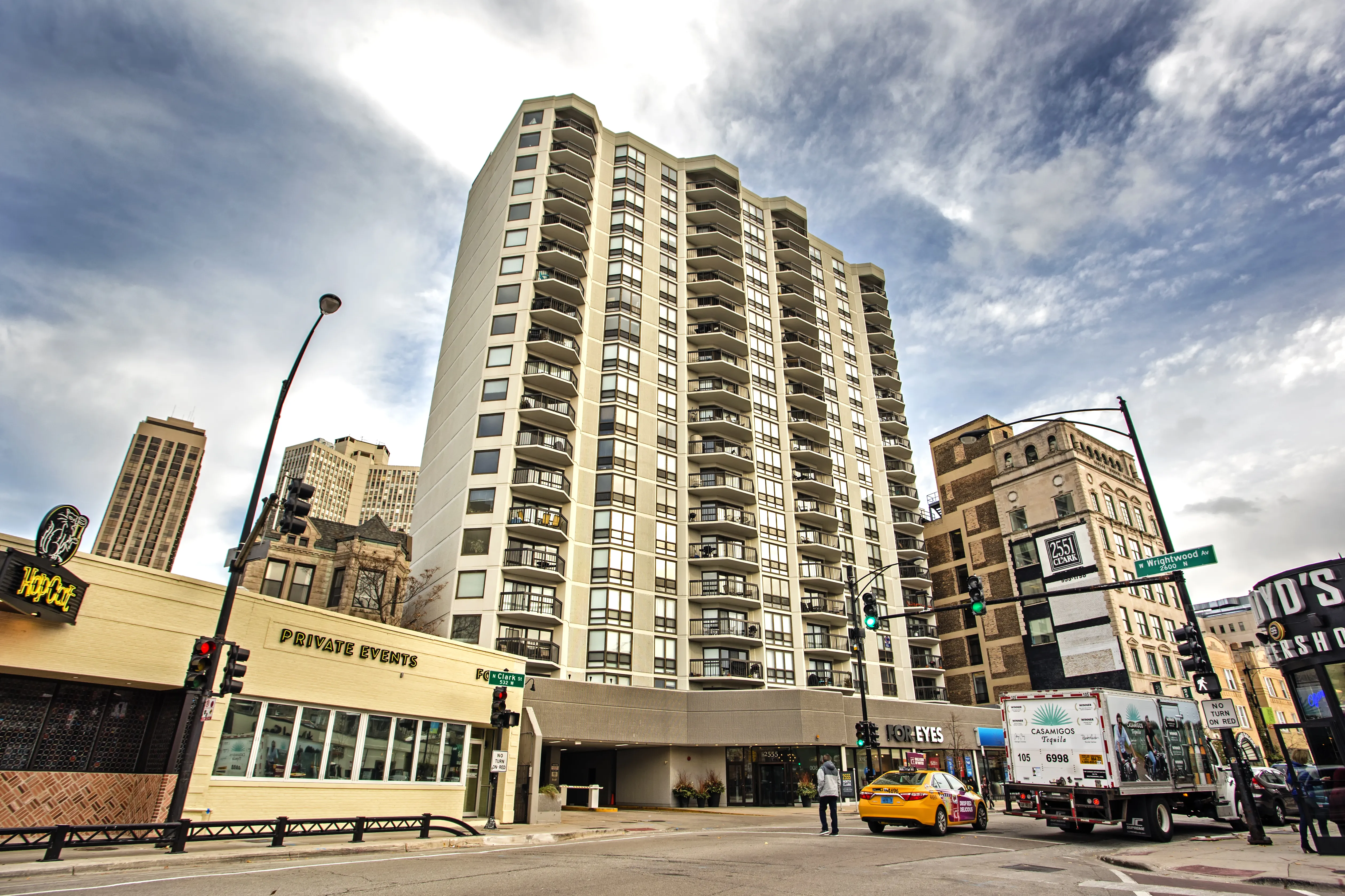 city views looking east at 2555 N. Clark Apartments