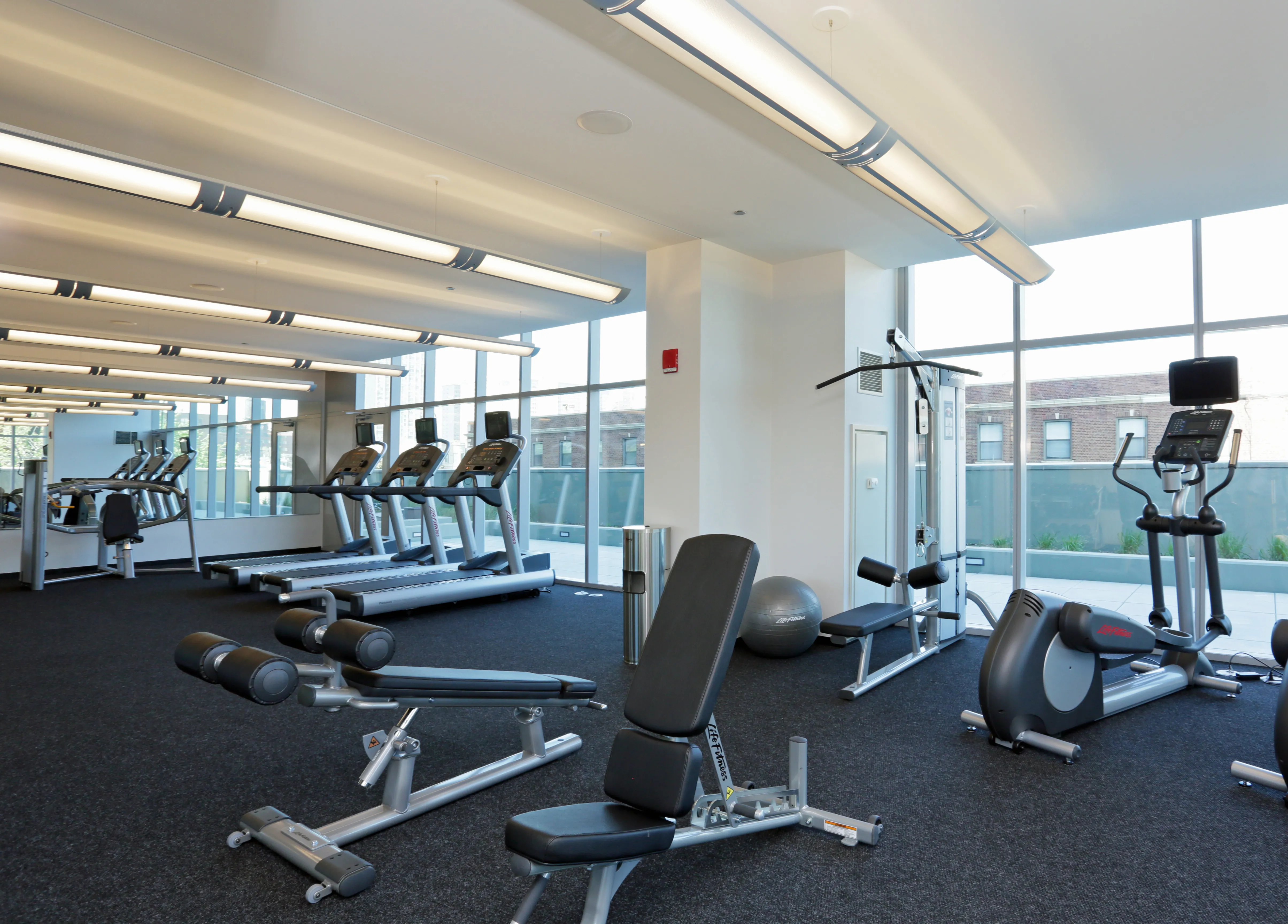 living area and kitchen at Halsted Flats Apartments in Chicago
