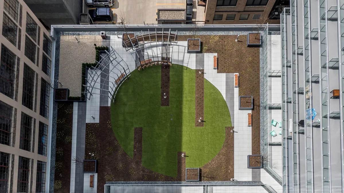 living room model apartment at JeffJack Apartments in the Chicago Loop