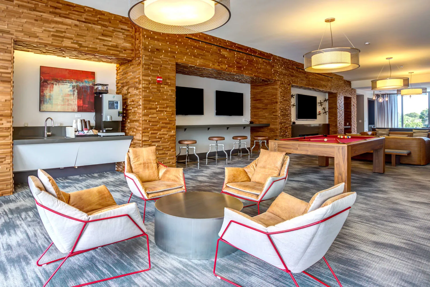 a type model kitchen at E2 Apartments in Evanston IL