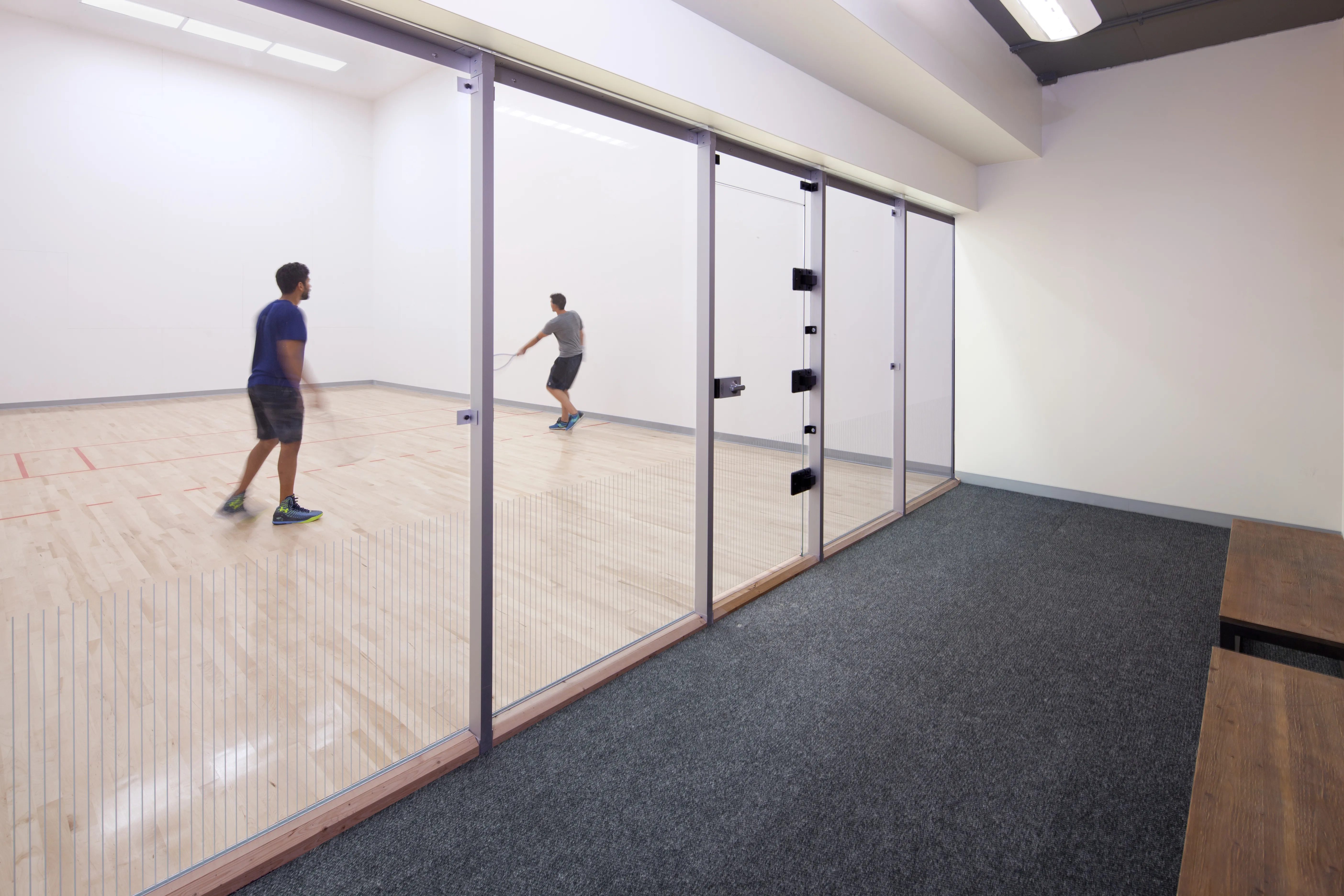 living room and skyline view at 1000 South Clark Apartments