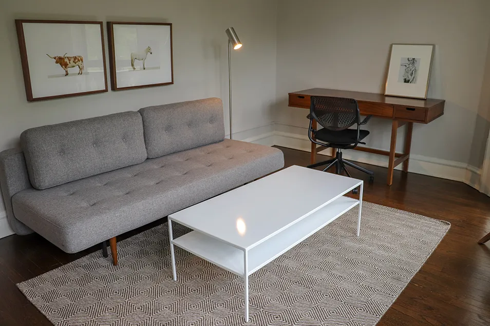 vintage luxury living room at Park Fullerton by Reside Apartments