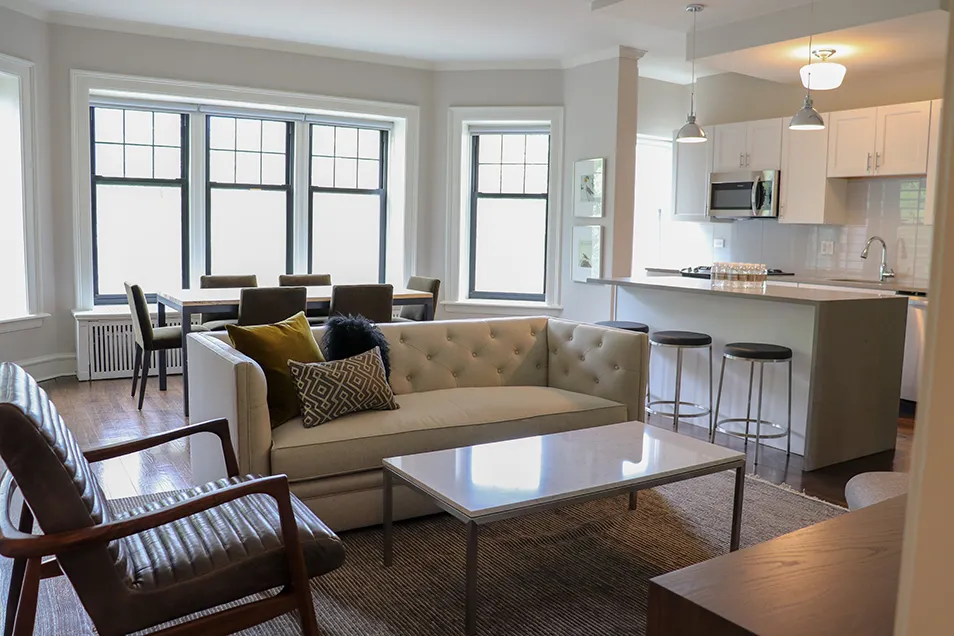 vintage luxury living room at Park Fullerton by Reside Apartments