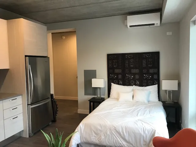 furnished luxury kitchen and living room at The Westerner Apartments