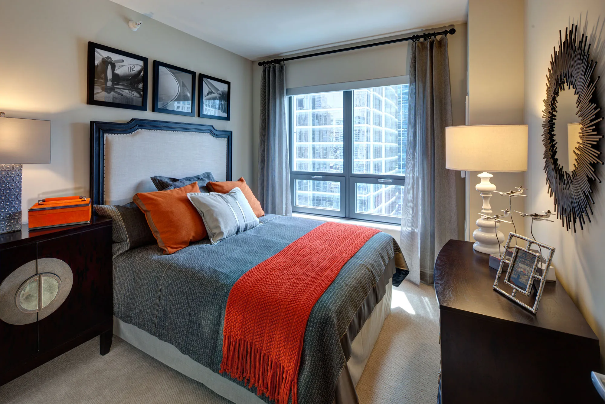 Second bedroom at AMLI River North Apartments in Chicago