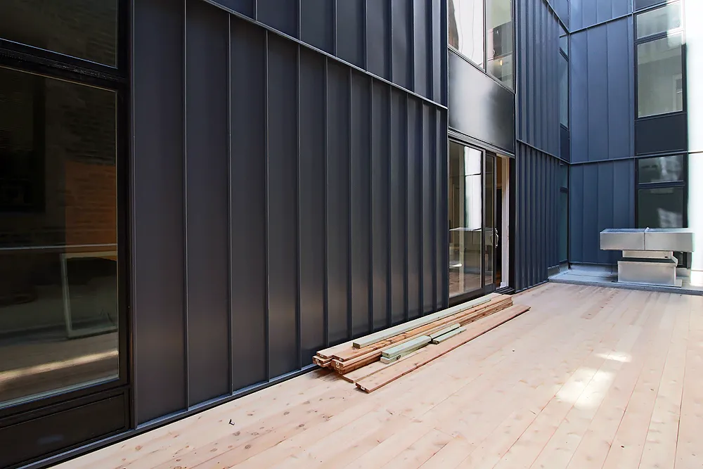 model living room at 713 North Milwaukee Apartments in Chicago