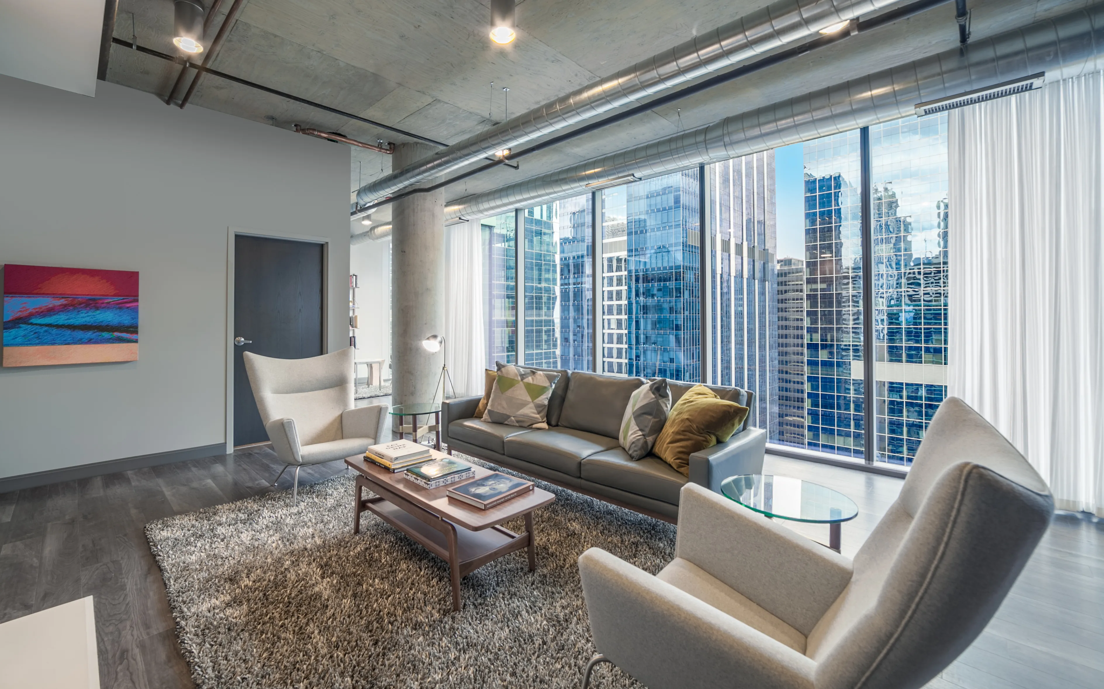 living space at Linea Apartments in the Chicago Loop