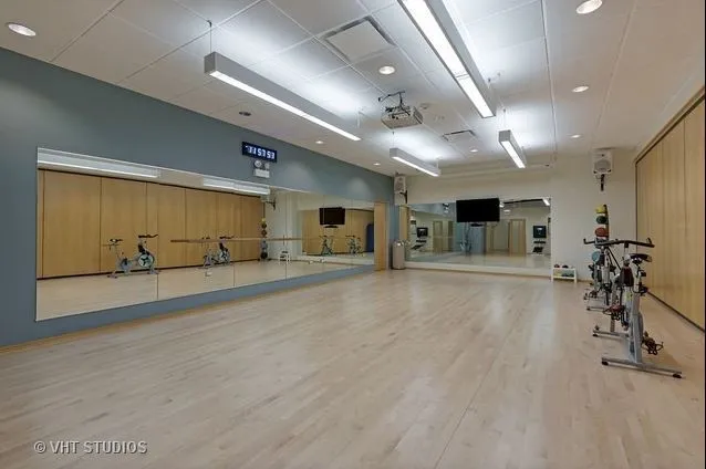 exercise studio at Chicago condominium building Lake Point Tower