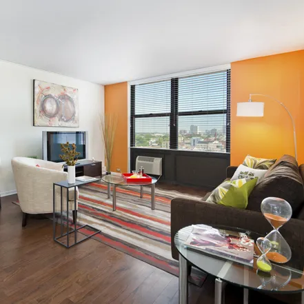 furnished living room at Reside on Barry Apartments