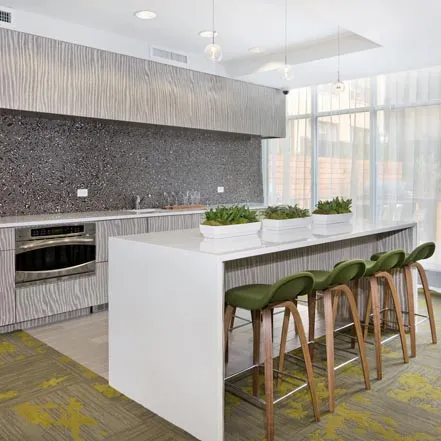 furnished living room at Reside on Barry Apartments