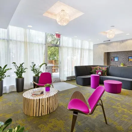 furnished living room at Reside on Barry Apartments