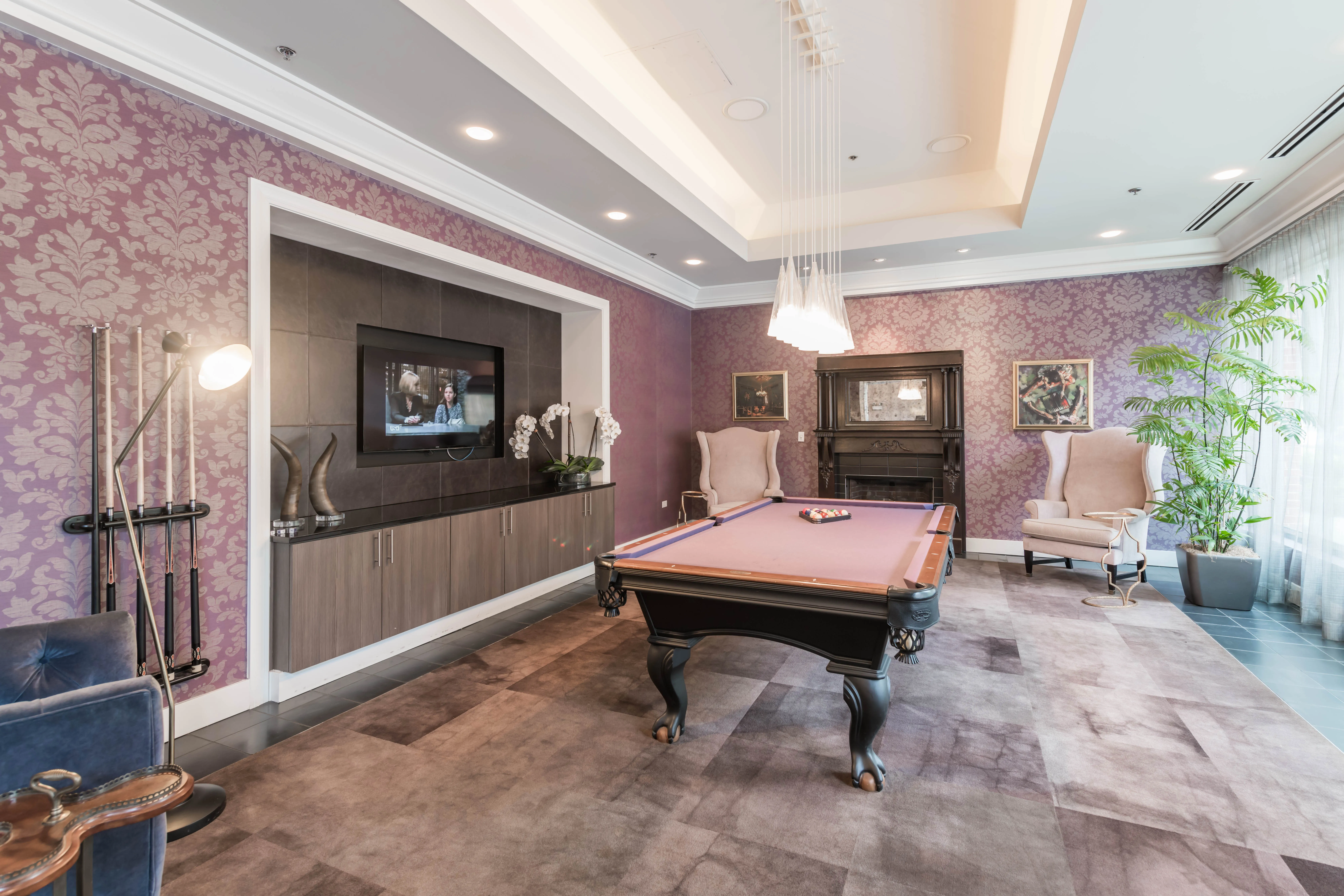 model unit living room at The Scott Residences Apartments in Old Town