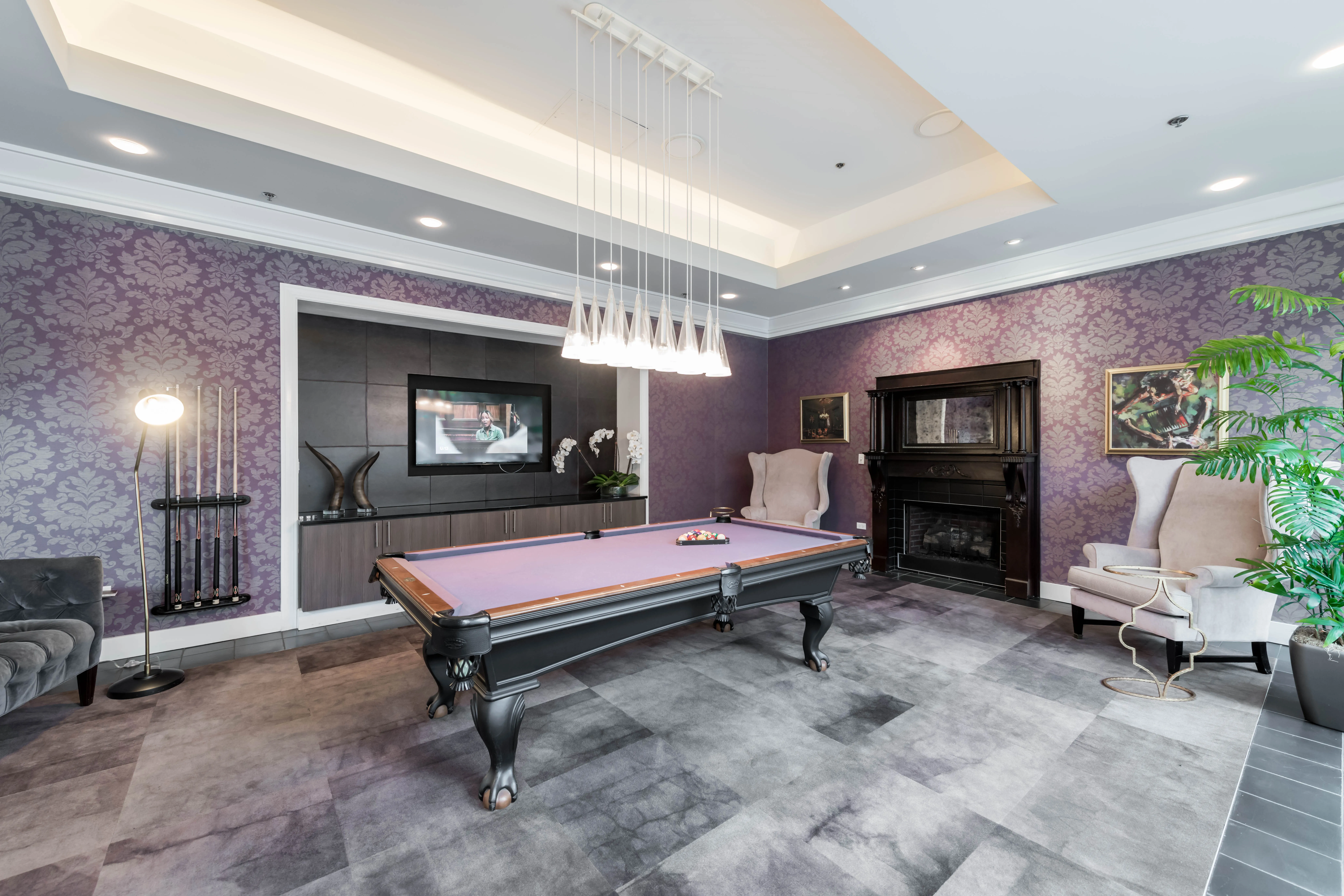 model unit living room at The Scott Residences Apartments in Old Town