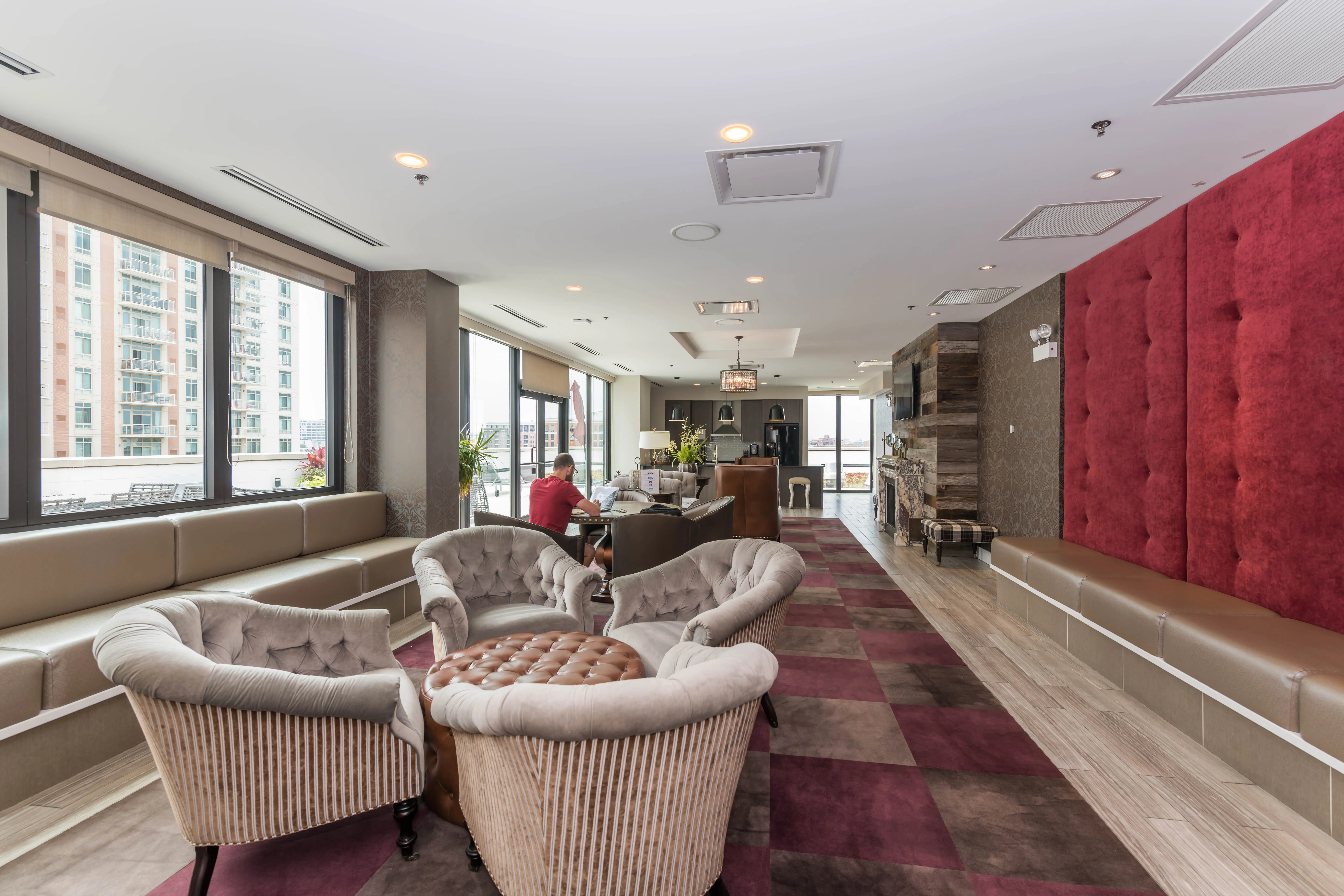 model unit living room at The Scott Residences Apartments in Old Town
