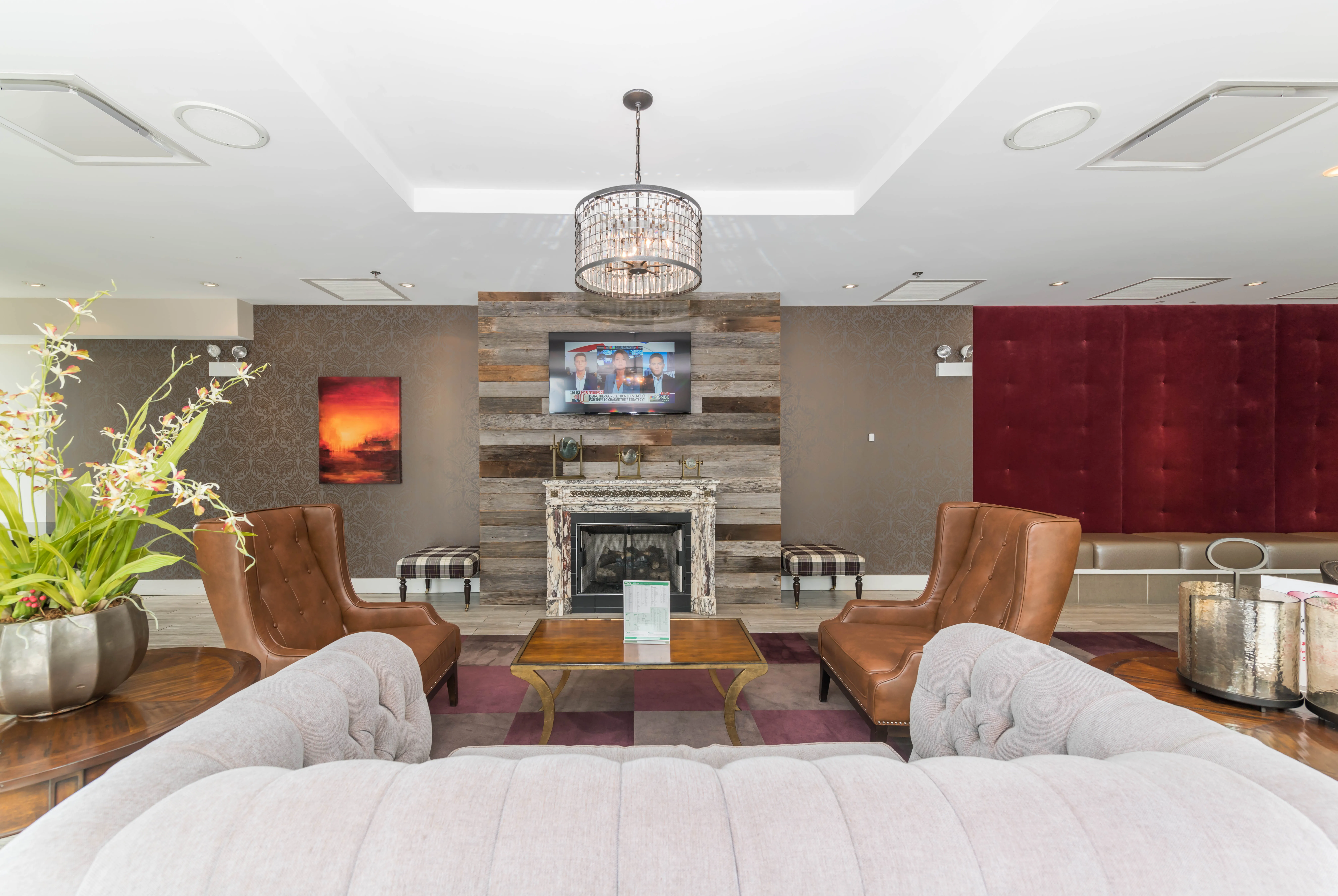 model unit living room at The Scott Residences Apartments in Old Town