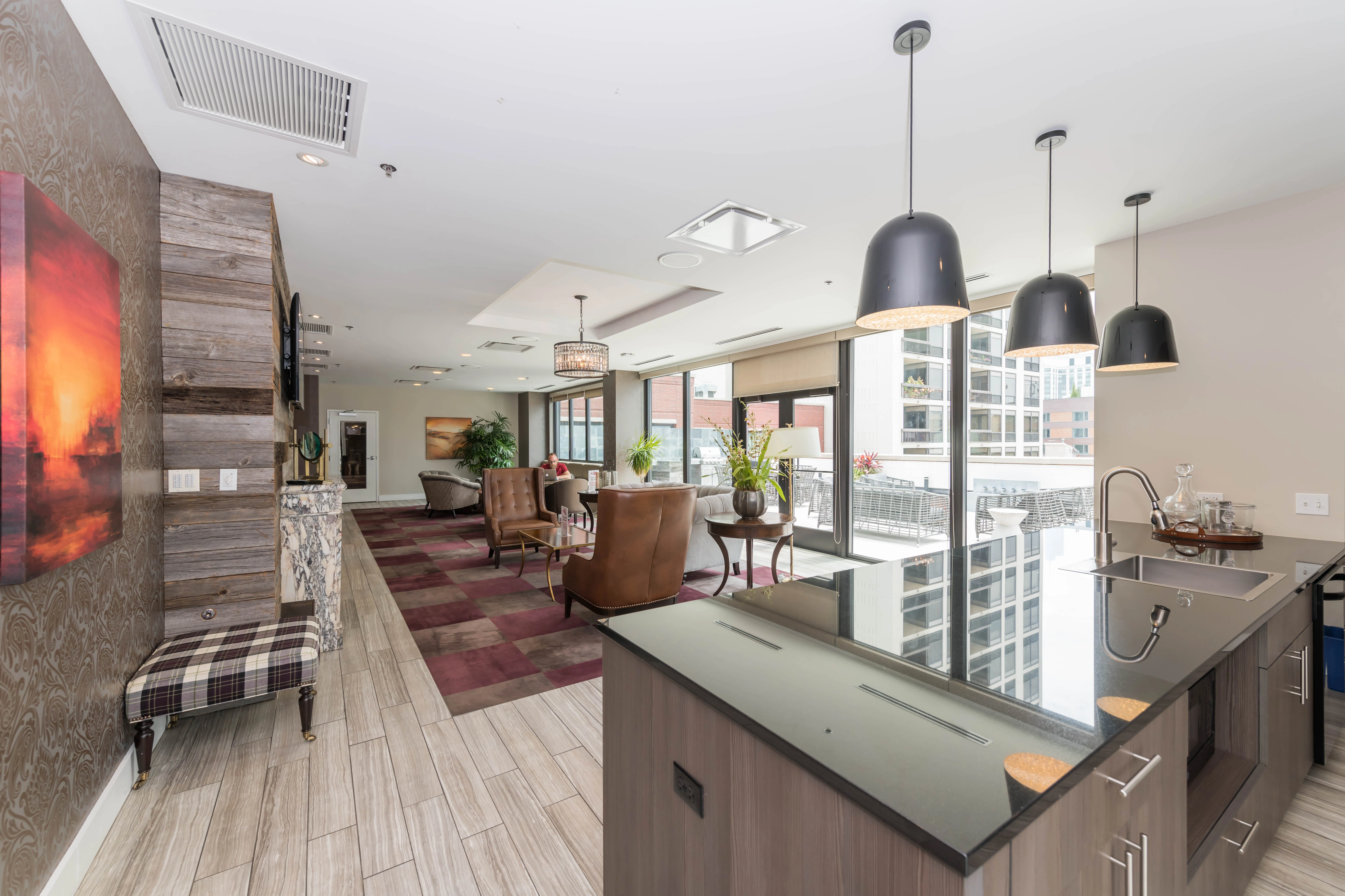 model unit living room at The Scott Residences Apartments in Old Town