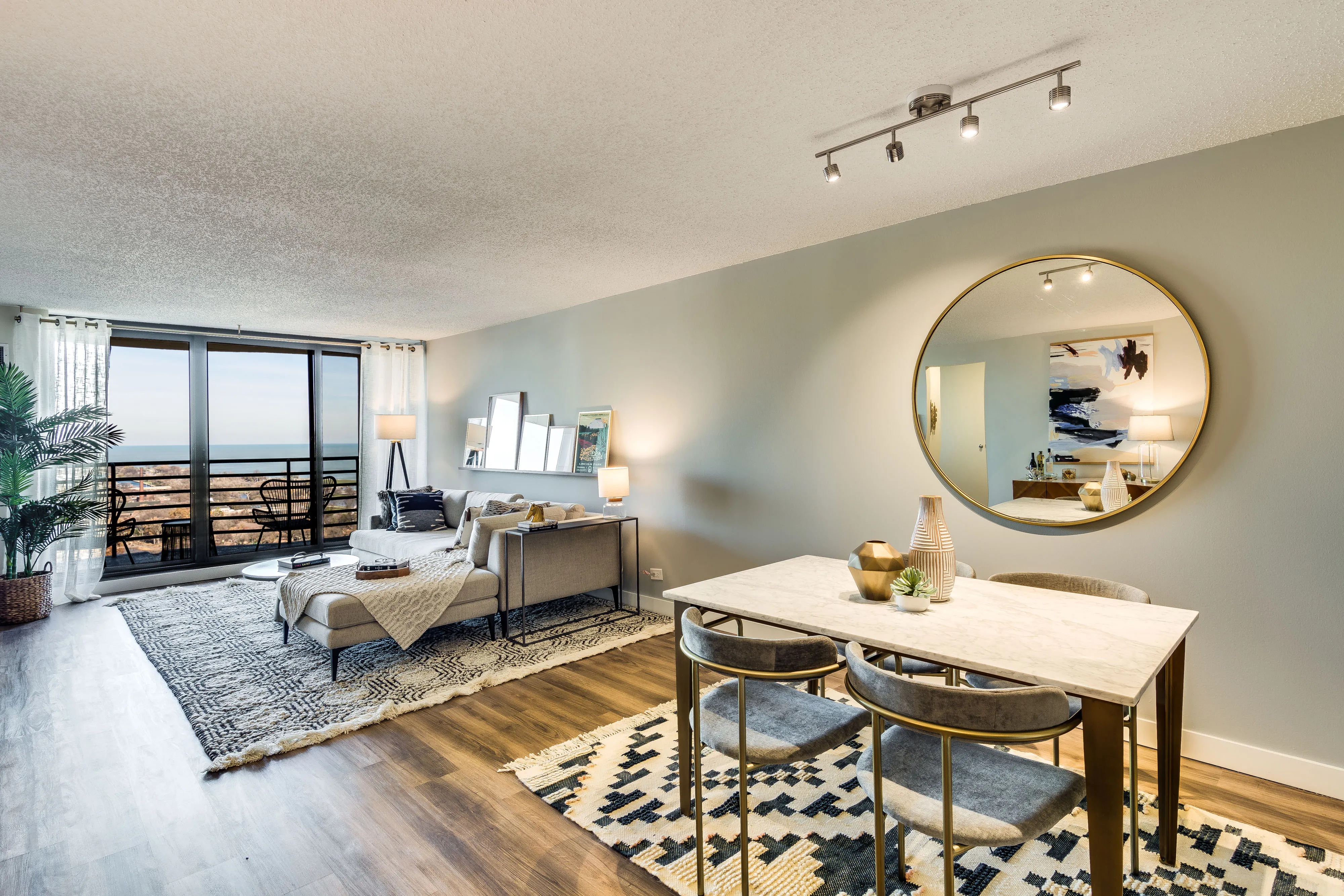 one bedroom model unit at Eugenie Terrace on the Park Apartments
