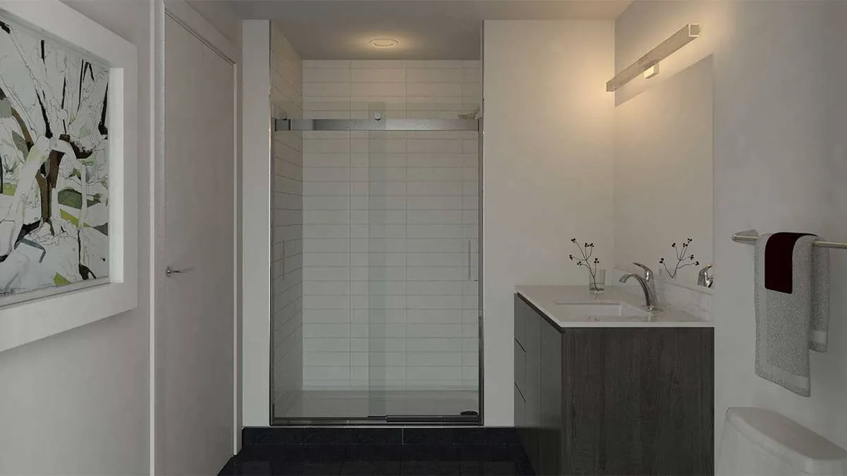 furnished living room at Centrum Lakeview Apartments at 1714 West Roscoe